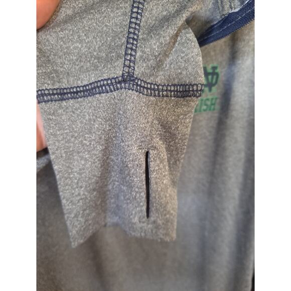 Colosseum Notre Dame 1/4 Zip Long Sleeve With Thumb Hole Shirt Size S - Picture 5 of 6